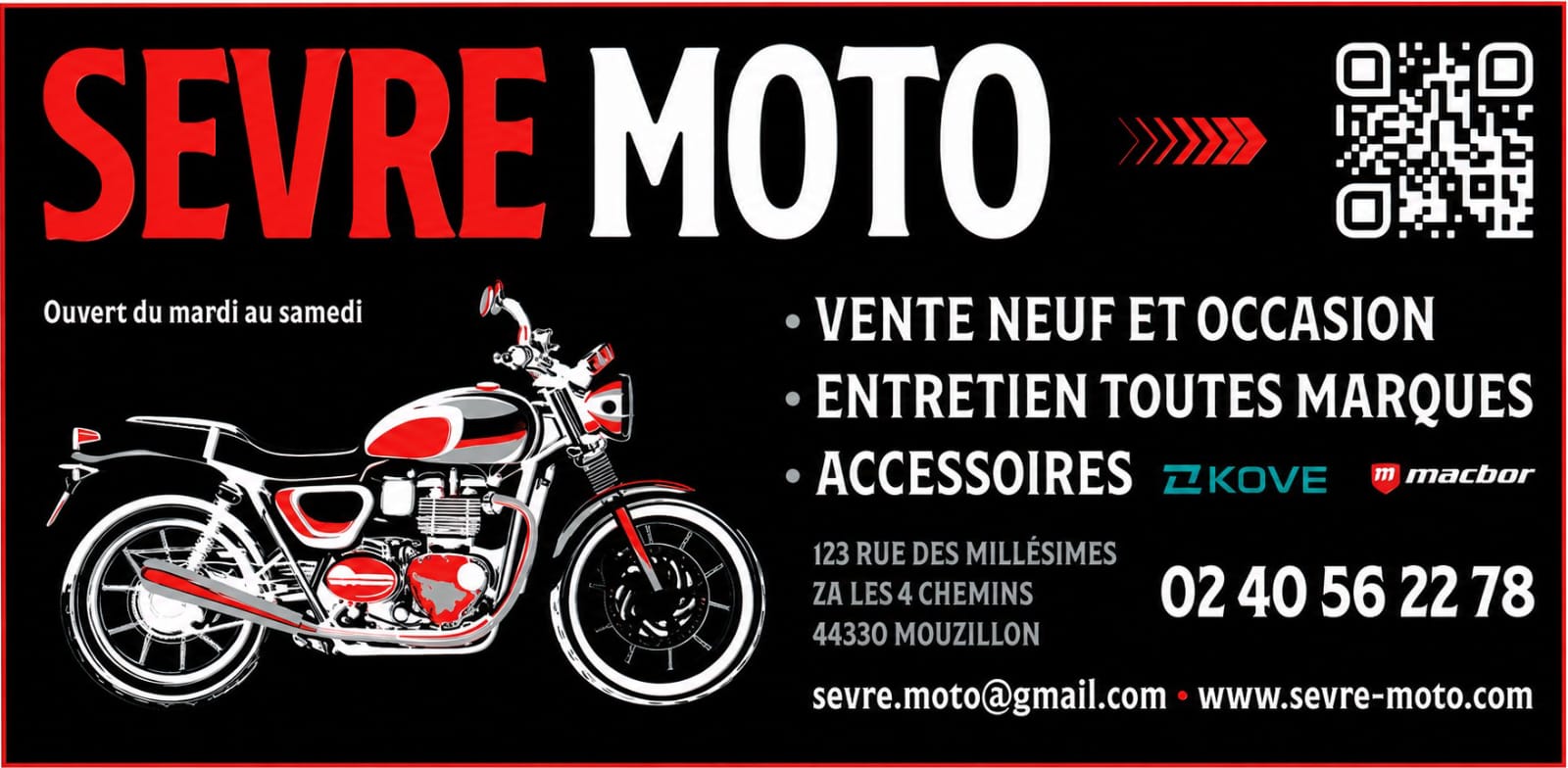 Un nouveau partenariat : l'entreprise Sèvre Moto de Mouzillon nous a offert nos casques